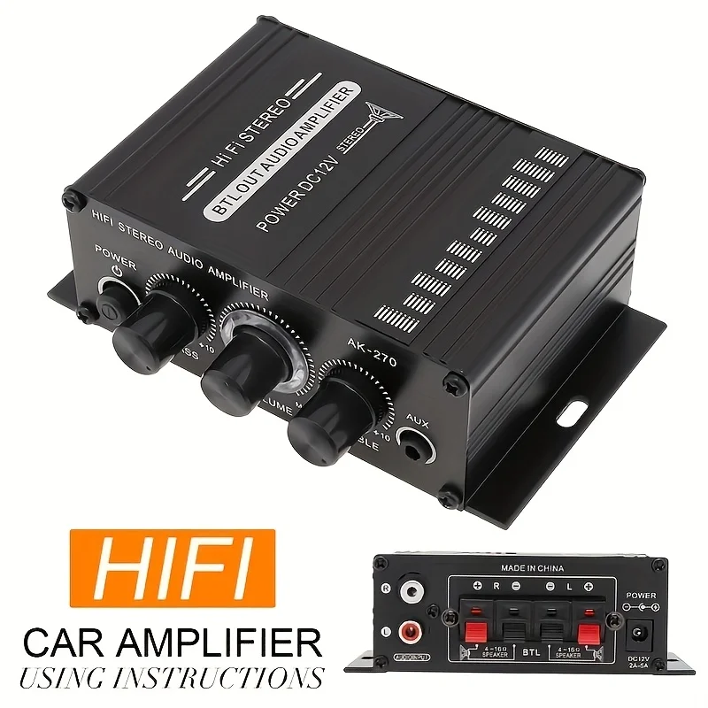 Home Cinema Unit - AK-270 400W Mini Wzmacniacz Mocy 12V/24V