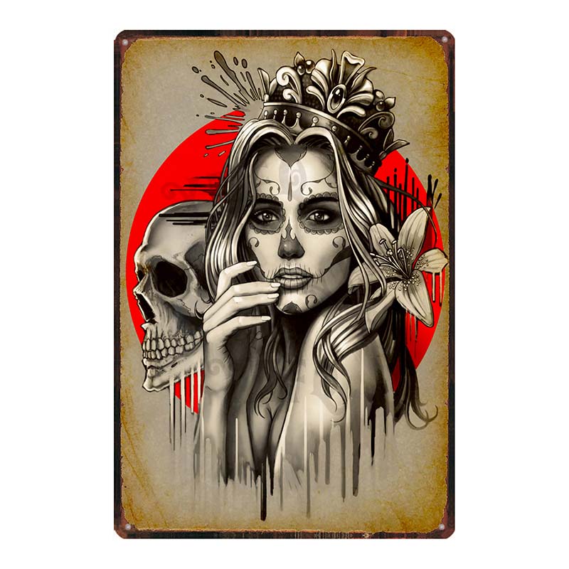 【YZFQ 】 Sugar Skull Plaque Met – Home Cinema Restaurant recenzja i cena