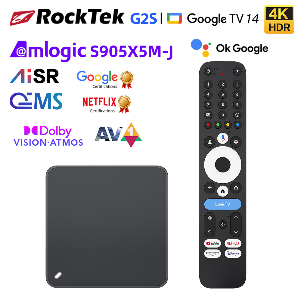 RockTek G2S UHD Google TV Box  – Home Cinema Google recenzja i cena