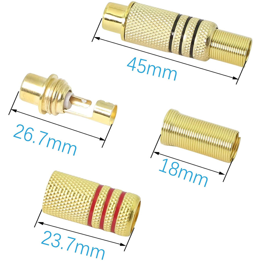 4 SZT. Złącze RCA pozłacane, d – Audio Home Cinema recenzja i cena